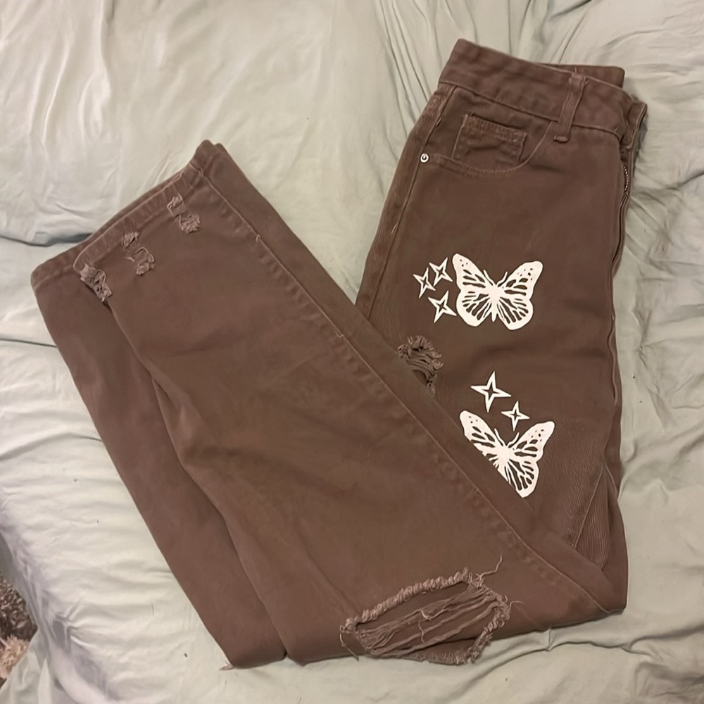 SHEIN straight leg butterfly pants